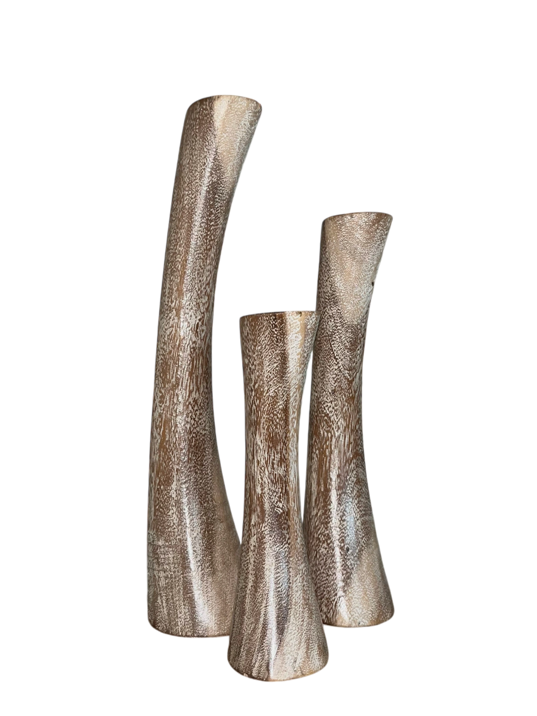 White Washed Candle Holder